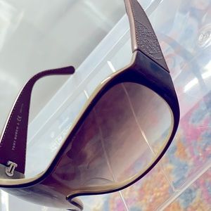 Tory Burch brown gradient sunglasses leather sides